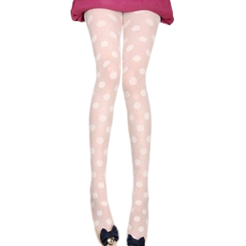 XIXI Quần tất lưới màu trơn trong suốt họa tiết chấm bi phong cách vintage quyến rũ cho nữ