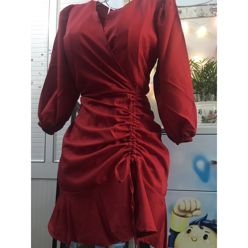 [Mã FAMAYWA2 giảm 10K đơn 50K] Váy chéo ngực tay dài(ảnh thật ở cuối) | BigBuy360 - bigbuy360.vn