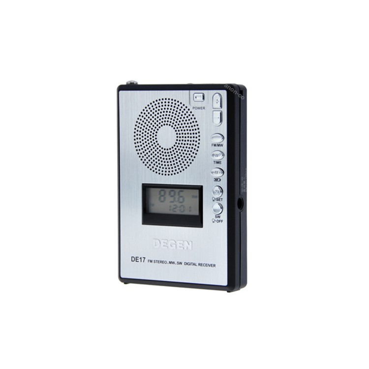 Đài Radio Kỹ Thuật Số Mini Degen DE-17, Kích thước 6.5x9.6x1.7 cm, Trọng lượng 100g