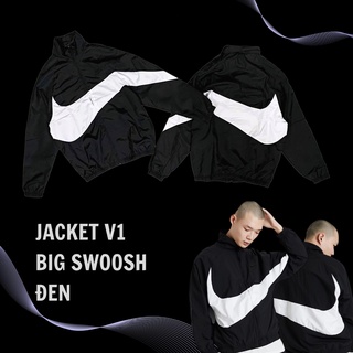 [FREE_SHIP]ÁO KHOÁC DÙ 2 LỚP SPORTWEAR SWOOSH WOVEN ĐEN