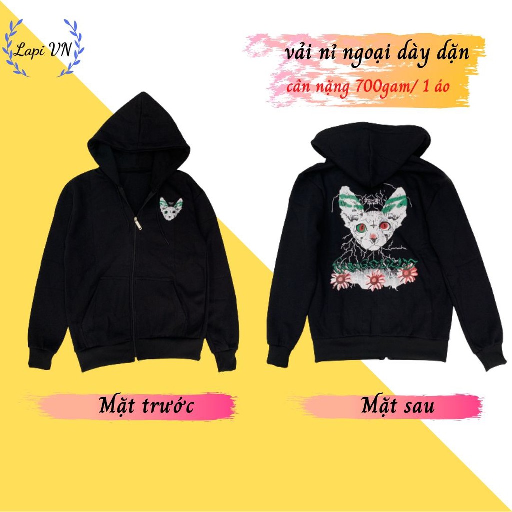 [KÈM VIDEO, ẢNH THẬT] Áo Hoddie Nỉ Ngoại Unisex Đầu Mèo Cực Chất- Lapi VN- Chất Liệu Nỉ Dày Dặn, Áo Khoác Nam Nữ Đẹp | BigBuy360 - bigbuy360.vn