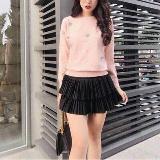 Chân Váy xếp ly 2 tầng , chất vải umi dày dăn cặp chun , hàng hot quanh năm