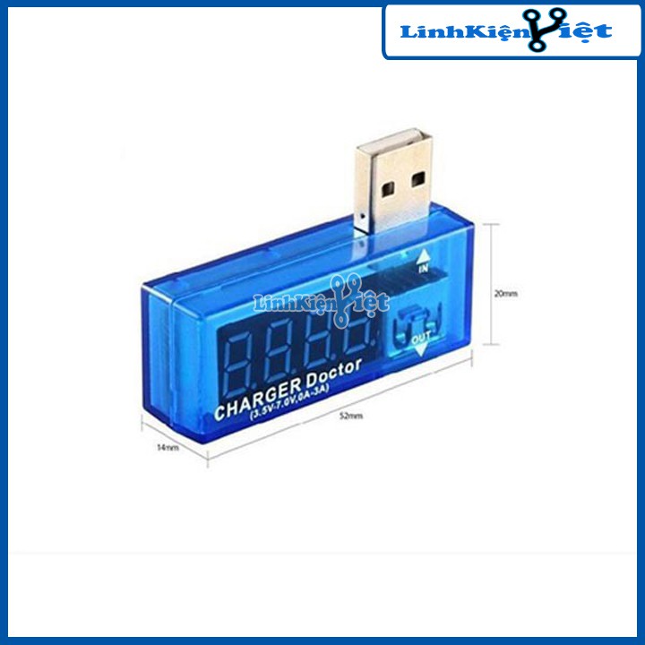 Test điện thoại, sạc dự phòng - USB đo dòng đo áp V1