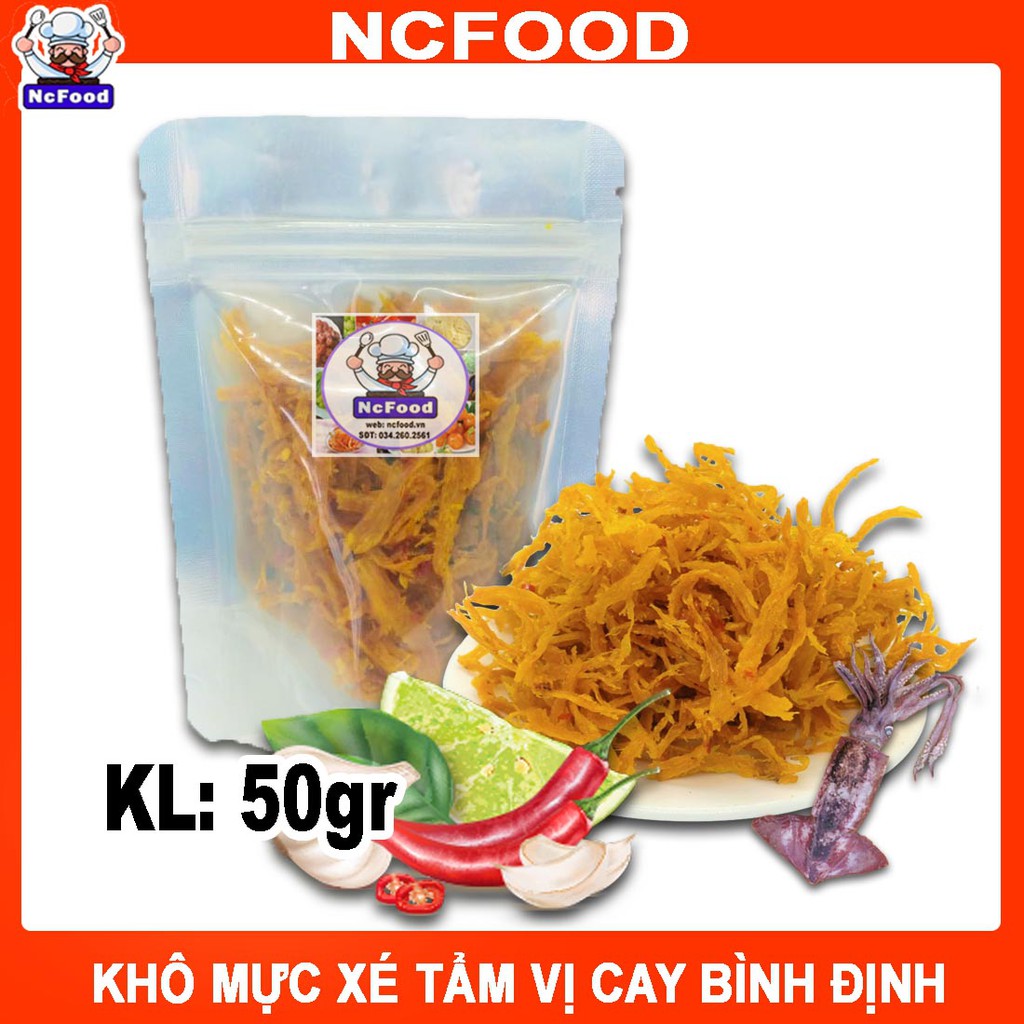 50g Mực Xé Sợi Cay Bình Định (NCFOOD) | BigBuy360 - bigbuy360.vn