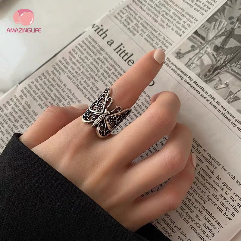 Goth Nhẫn Hở Bằng Thép Không Gỉ Hình Móng Vuốt Rồng / Cú Mèo Dễ Thương Có Thể Điều Chỉnh Cho Nam Và Nữ