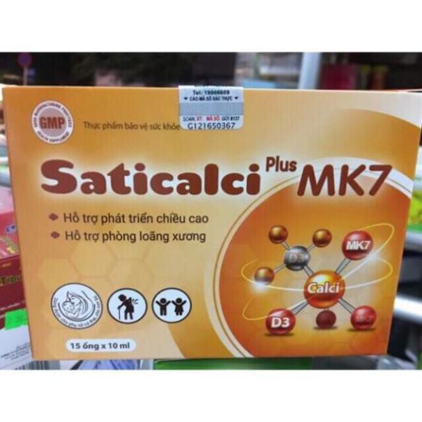 Saticalci plus MK7  - hỗ trợ phát triển chiều cao, phòng ngừa loãng xương cho trẻ từ 1 tuổi trở lên