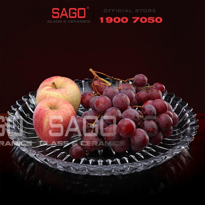 Đĩa Thủy Tinh Tròn Tia Đựng Trái Cây Để Bàn Cao Cấp 30cm , 37cm | Tùy chọn