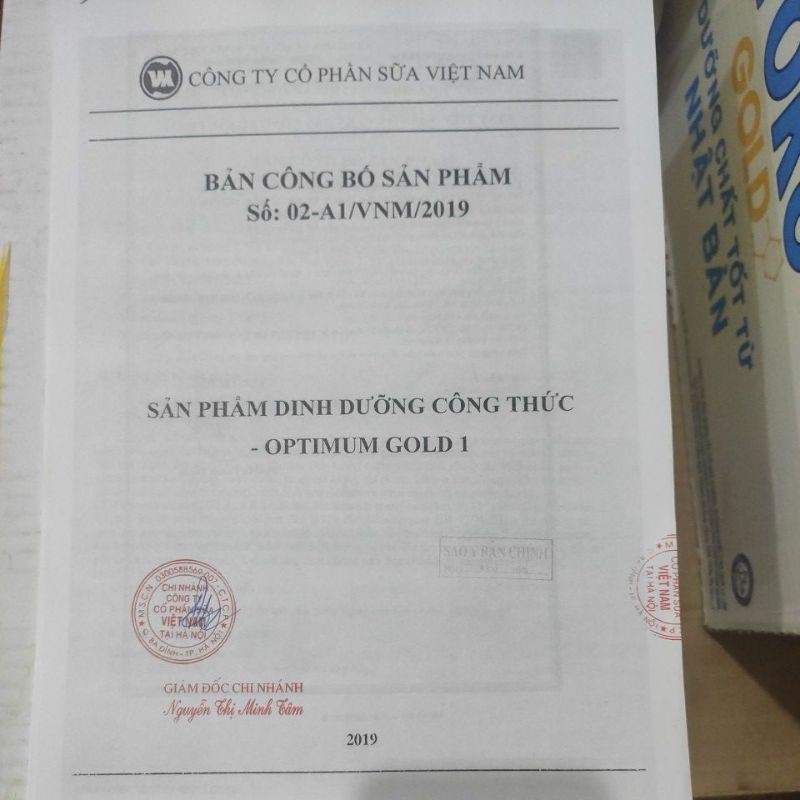 Sữa bột Vinamilk Optimum Gold số 1 400gKèm Quà Tặng