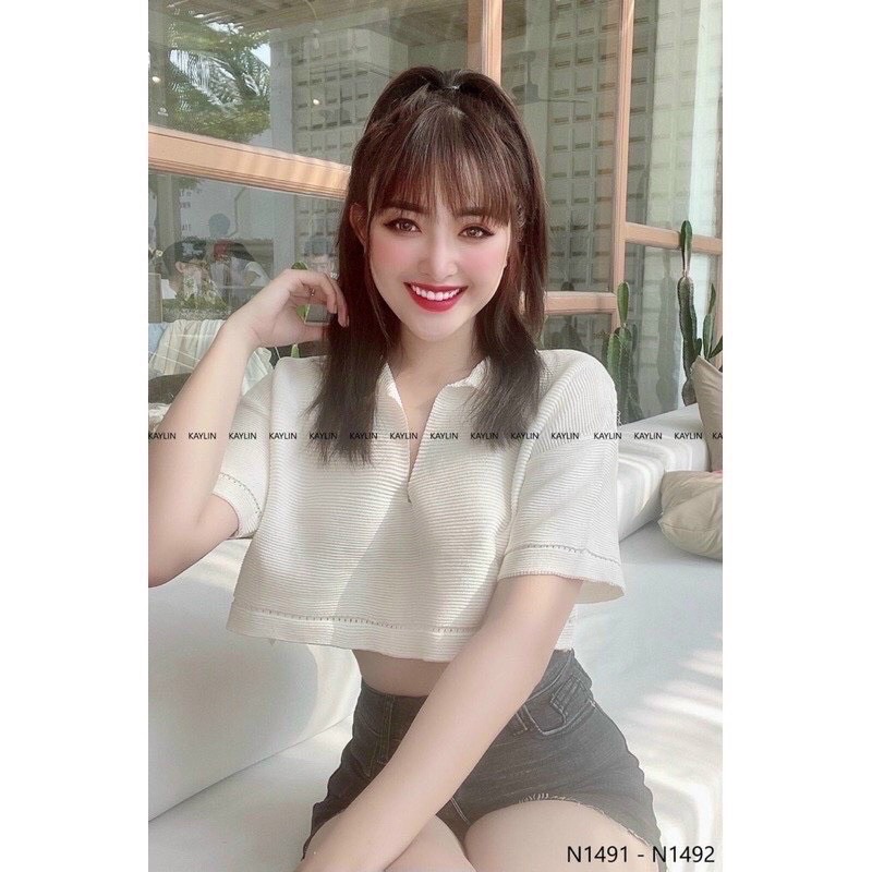 ÁO THUN CROPTOP NGẮN TAY CỔ XẺ CUỐN HÚT XINH X3 aloha.shop91