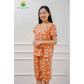 Bộ lanh việt thắng quần lửng áo cộc túi ngực