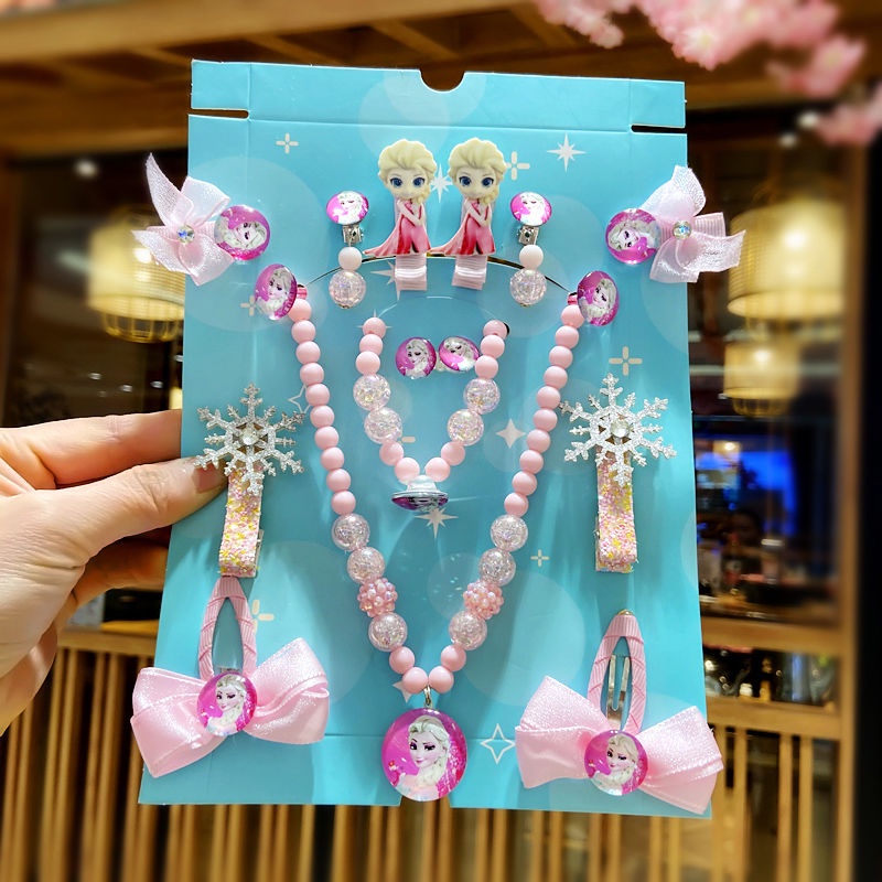 Hộp Đựng Trang Sức Vòng Cổ Nhẫn Bông Tai Công Chúa Elsa Cho Bé Gái