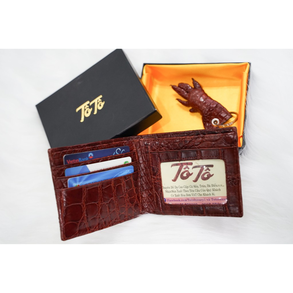 Ví nam da Cá Sấu - Ví 2 mặt da cá sấu Thật mua hàng tại xưởng sản xuất  giá rẻ hơn 1/3 giá cửa hàng