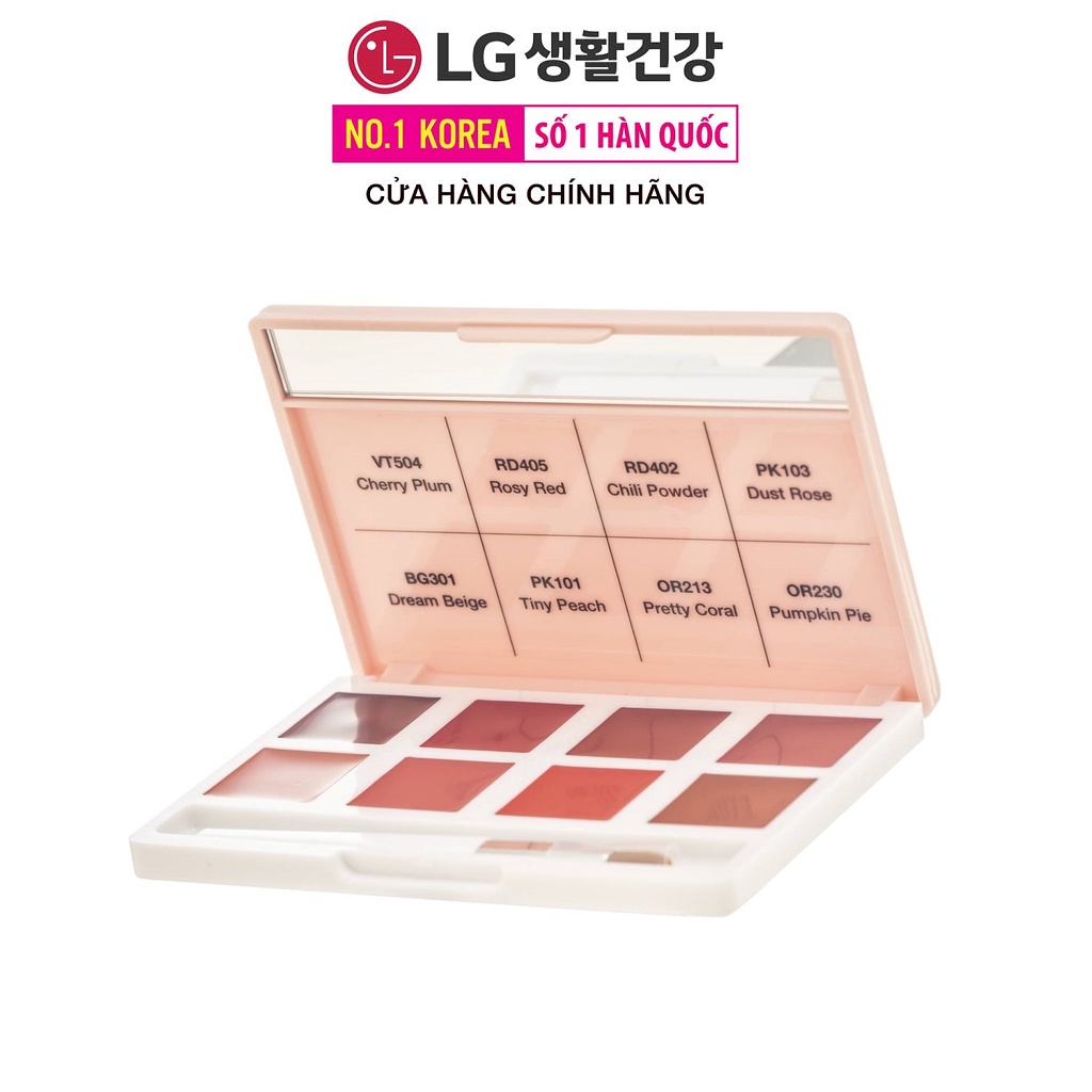 [Quà tặng không bán] Bảng son lỳ On The Body 8 màu Lip Rouge Velvet Palette 8g