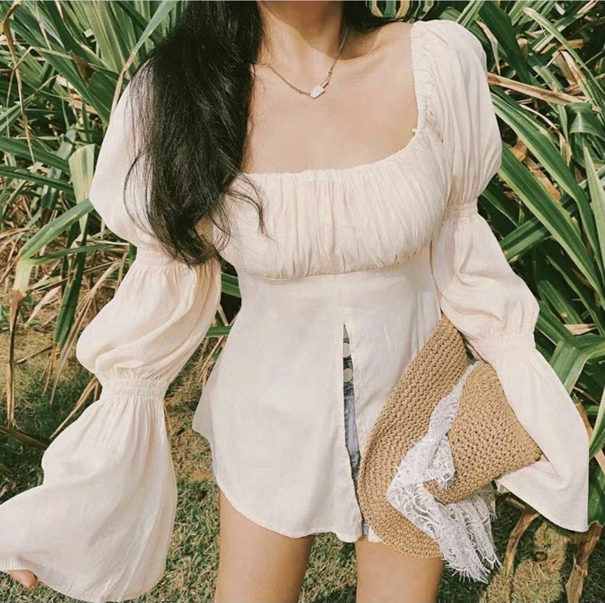 áo peplum nude cổ u KÈM ẢNH THẬT  BAO KIỂM ❌