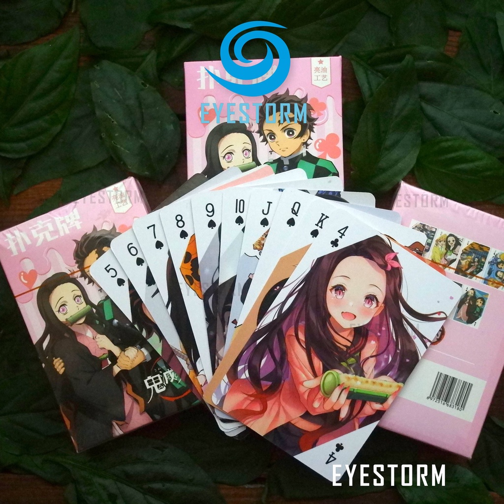 Bài tây anime, tổng hợp nhiều mẫu One Piece, Kimetsu no Yaiba, Conan, Naruto,, tú lơ khơ, manga - Poker S - 54 lá