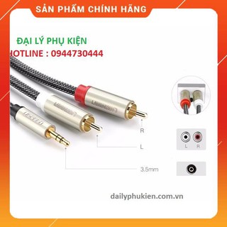 Cáp Audio 3,5mm ra 2 đầu RCA Ugreen 20825