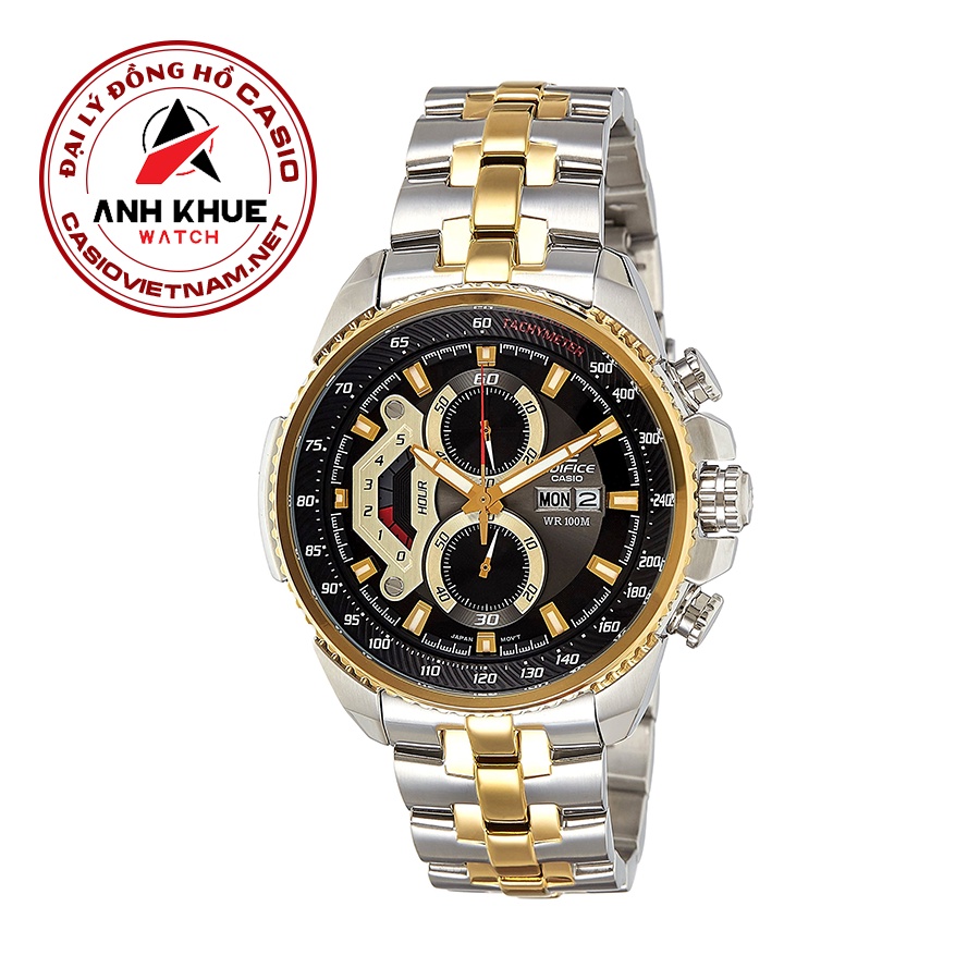 Đồng Hồ Casio Nam EF-558SG-1AVDF Edifice | Dây Kim Loại Mạ Vàng | 6 Kim | WR100M