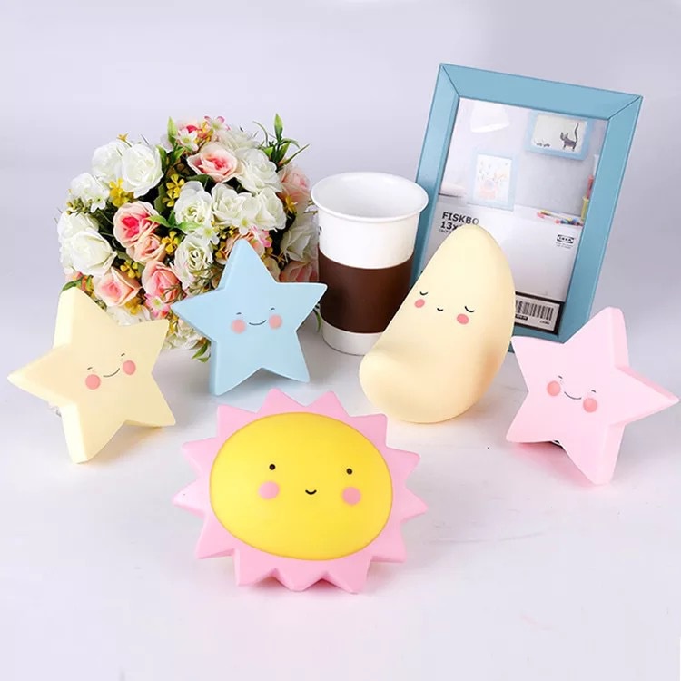 Đèn Ngủ Hình Khủng Long/Mặt Trăng/Đám Mây Dễ Thương Nhiều Màu Sắc Cho Bé