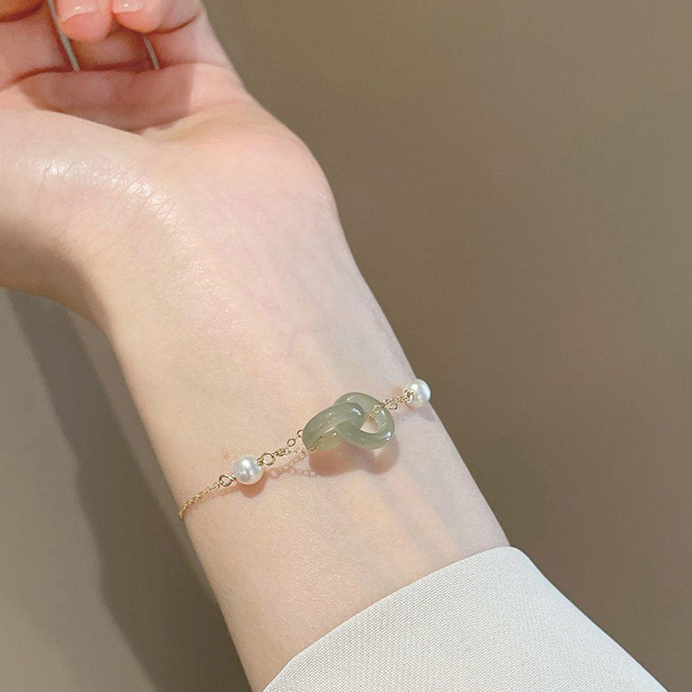 Vòng Tay Đính Hạt Ngọc Trai Cổ Điển Thời Trang Cho Nữ