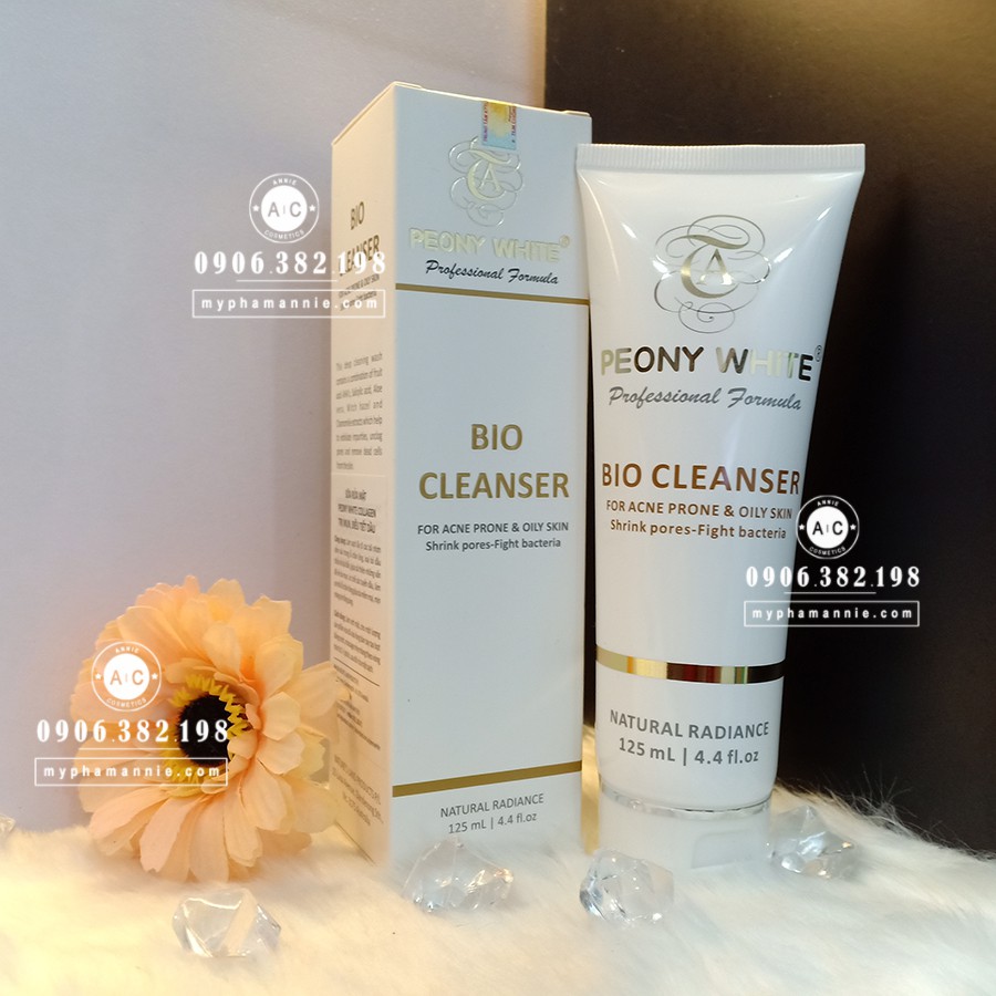 Sữa rửa mặt Peony White ❤SRM da dầu mụn Peony White Bio Cleanser hàng Thật Chính hãng 125ml