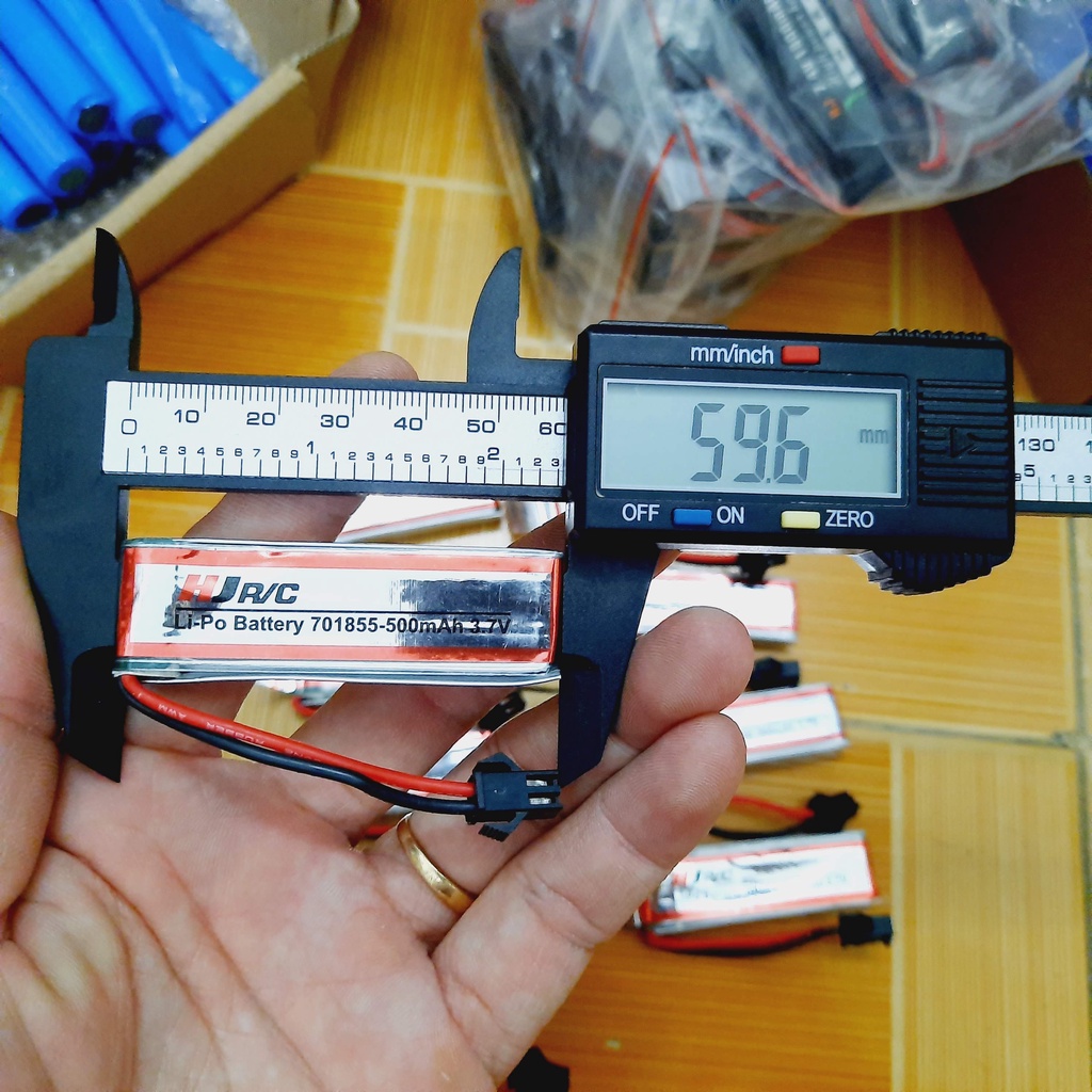 Pin sạc Lipo 3.7v 500mah 25C cổng nối SM-2P dùng cho xe mô hình điều khiển từ xa