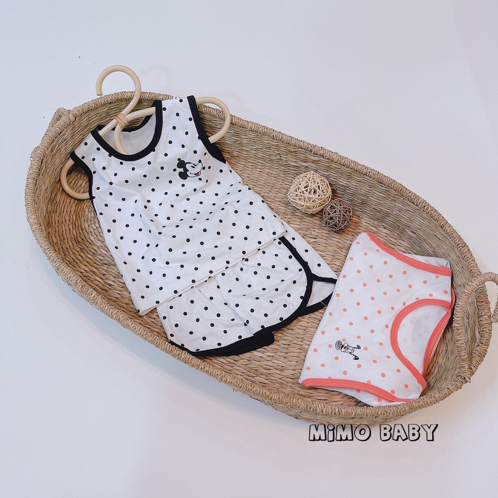 Bộ ba lỗ chấm bi hình thú Mimo Baby cho bé 8-18kg