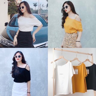 ÁO THUN LỆCH VAI DÂY QUAI MẢNH