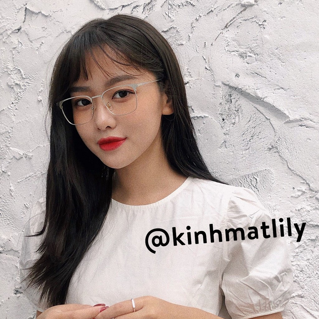 Gọng kính cận kim loại nam nữ Lilyeyewear mắt vuông thanh mảnh nhẹ nhàng 62032 | BigBuy360 - bigbuy360.vn