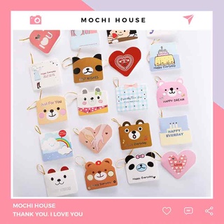 Thiệp Chúc Mừng Sinh Nhật, Thiệp Giáng Sinh Hình Vuông Siêu Dễ Thương Có Dây Móc