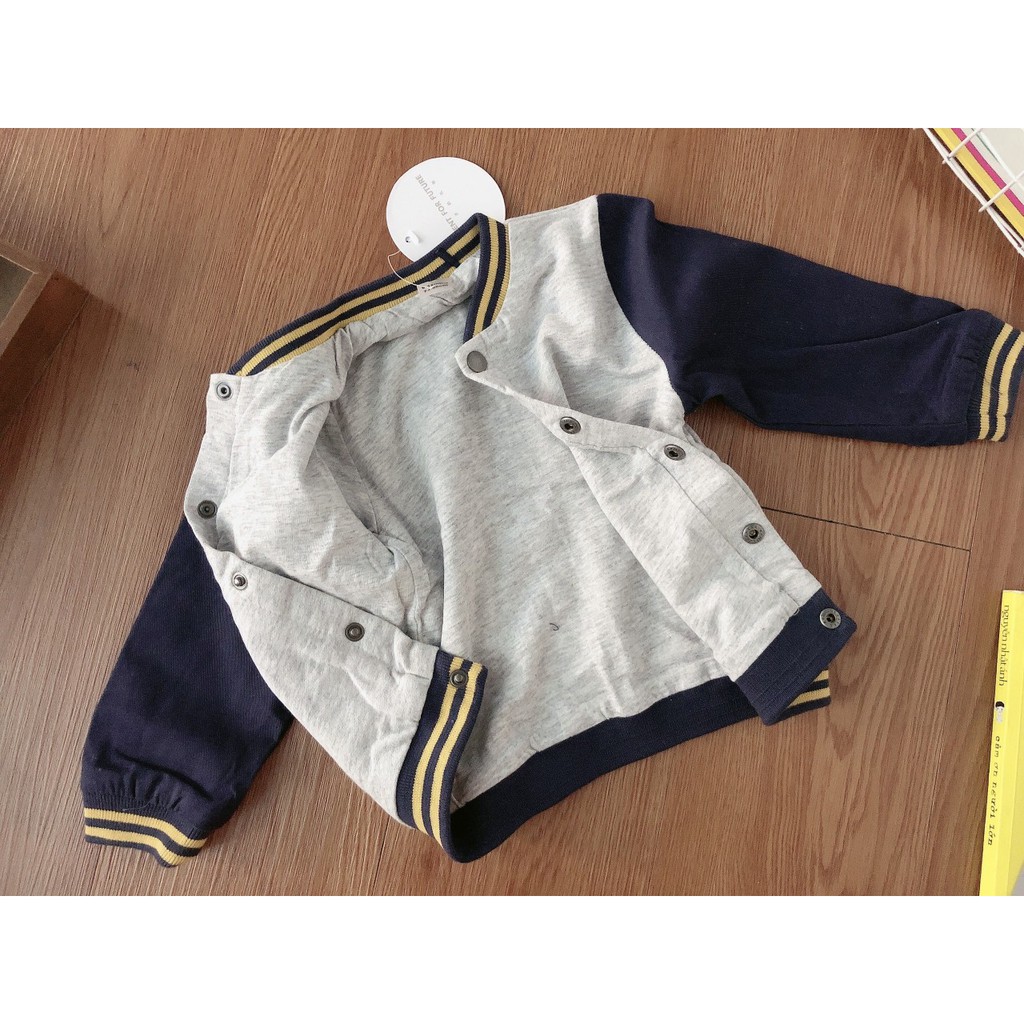 [GIÁ SỈ]Áo khoác nỉ Bomber 2 lớp cho bé trai 9-24m kiểu dáng khỏe khoắn thời trang chất liệu nỉ da cá cao cấp