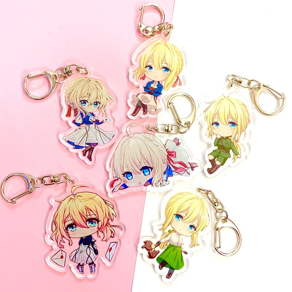 Móc khóa VIOLET EVERGARDEN quà tặng xinh xắn dễ thương in hình anime chibi