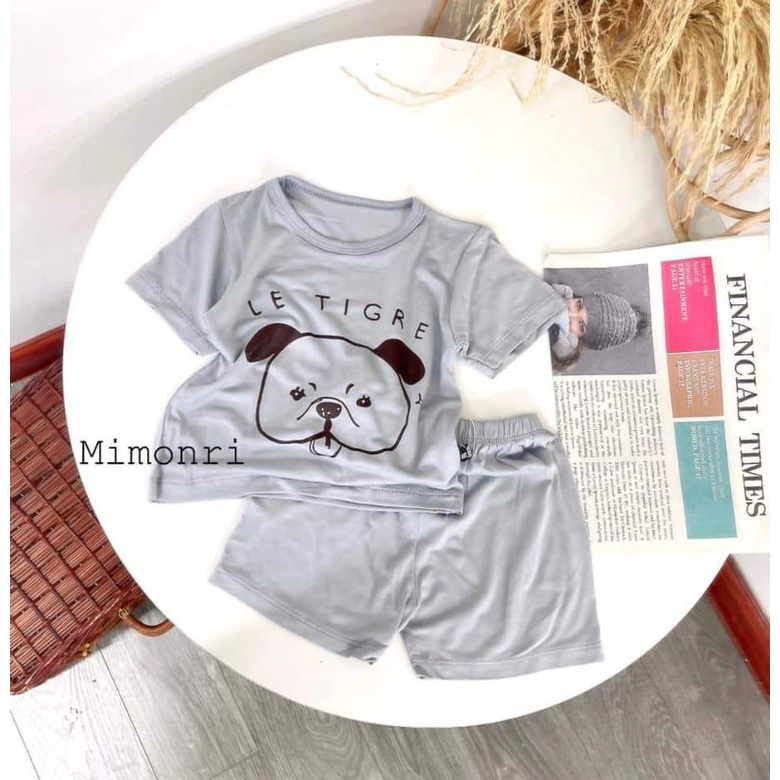 Bộ thun lạnh Túi Zip sịn sò Minkymom hình cún cho bé trai bé gái siêu đáng yêu
