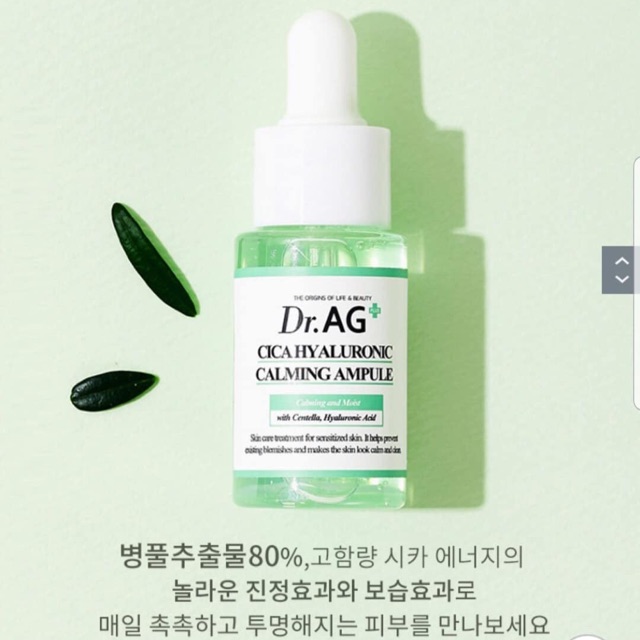 SERUM PHỤC HỒI DA MỤN, DA YẾU DR.AG+ CICA HYALURONIC CALMING AMPULE
