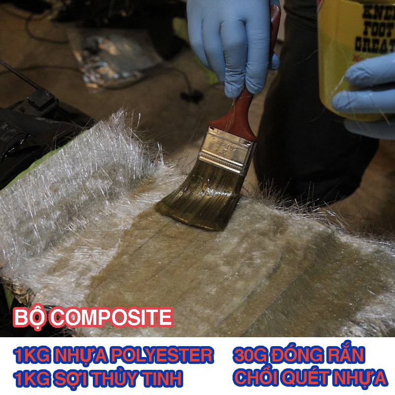 Polyester Resin và sợi thủy tinh, Chổi, dùng đúc tượng, làm khuôn mẫu, dàn nhựa, độ yên xe, cano