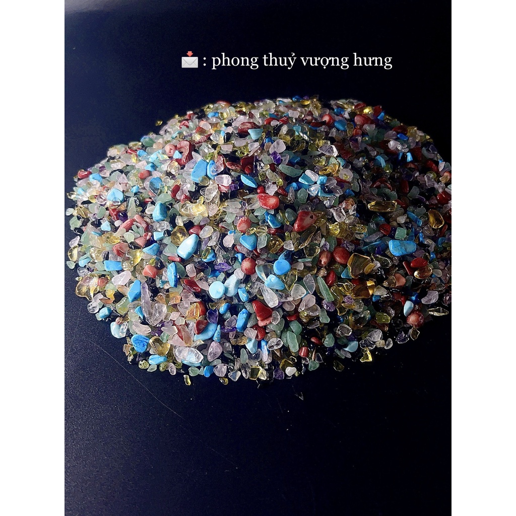 1KG đá vụn phong thuỷ nhà cửa, đá vụn thạch anh nhiều màu