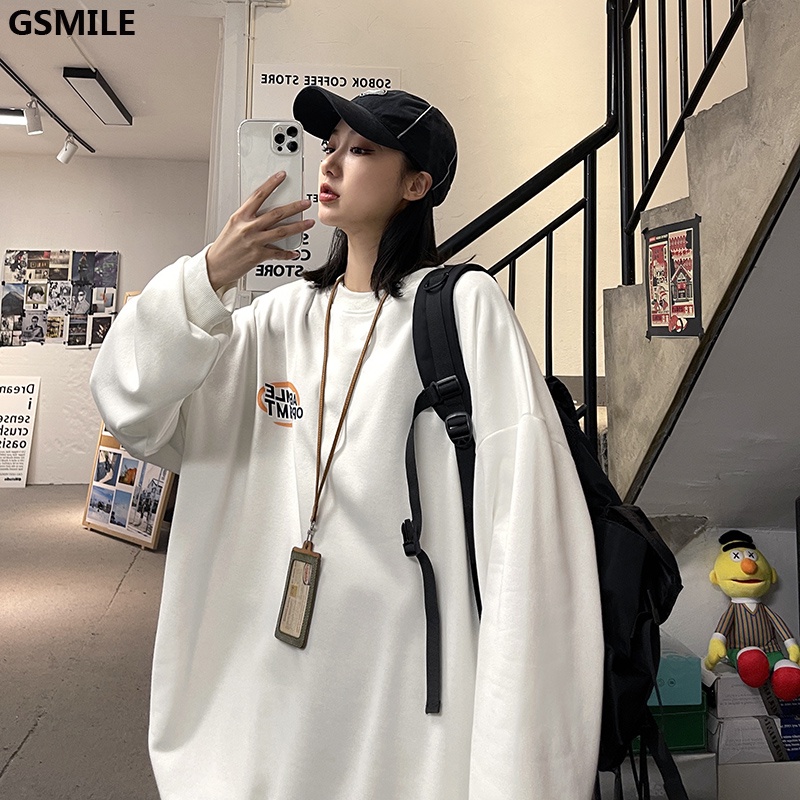 Áo Sweater Cổ Tròn In Họa Tiết Cổ Tròn Phong Cách Hàn Quốc