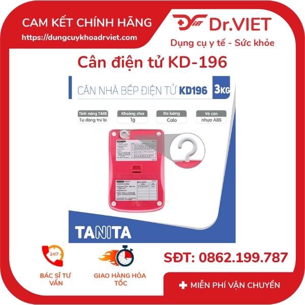 Cân Điện Tử KD-196 nhỏ gọn, tiện lợi, có thể đo lượng calories của cơm - Dr Viet