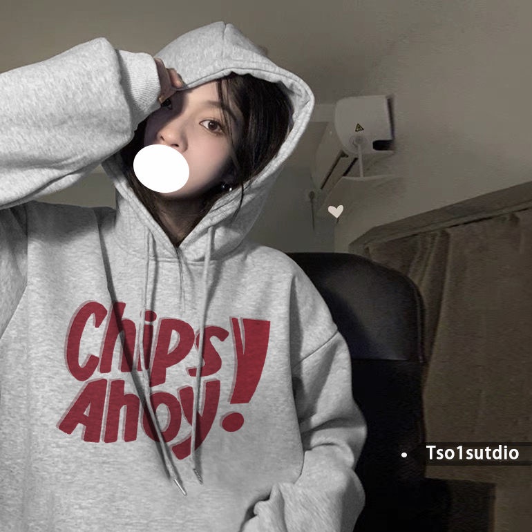 Áo Hoodie Dáng Rộng Thời Trang Mùa Đông Hàn Quốc Dành Cho Nữ