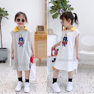 Váy suông cổ polo bé gái