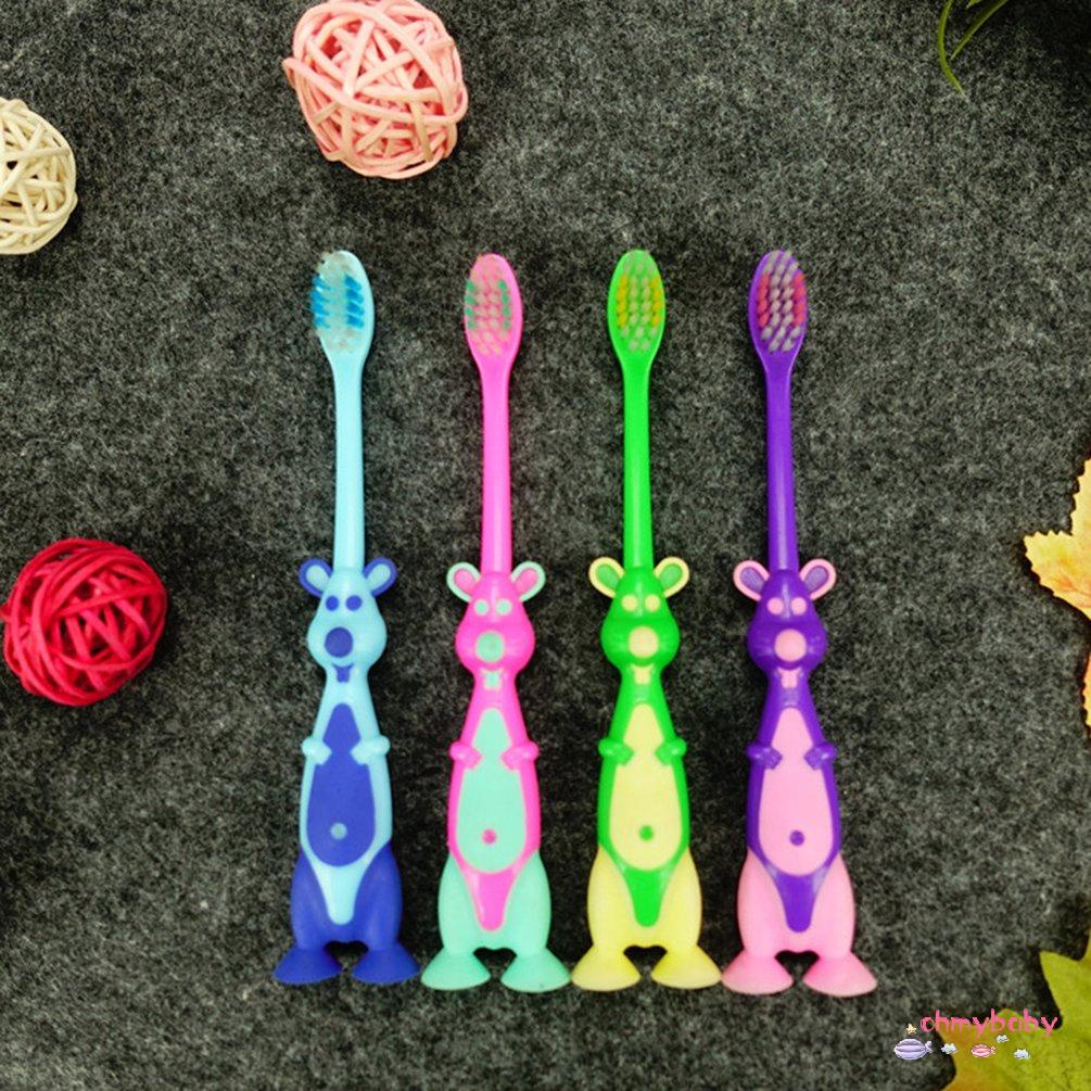 Bộ 4 cái bàn chải đánh răng lông siêu mềm hình đầu kangaroo dễ thương