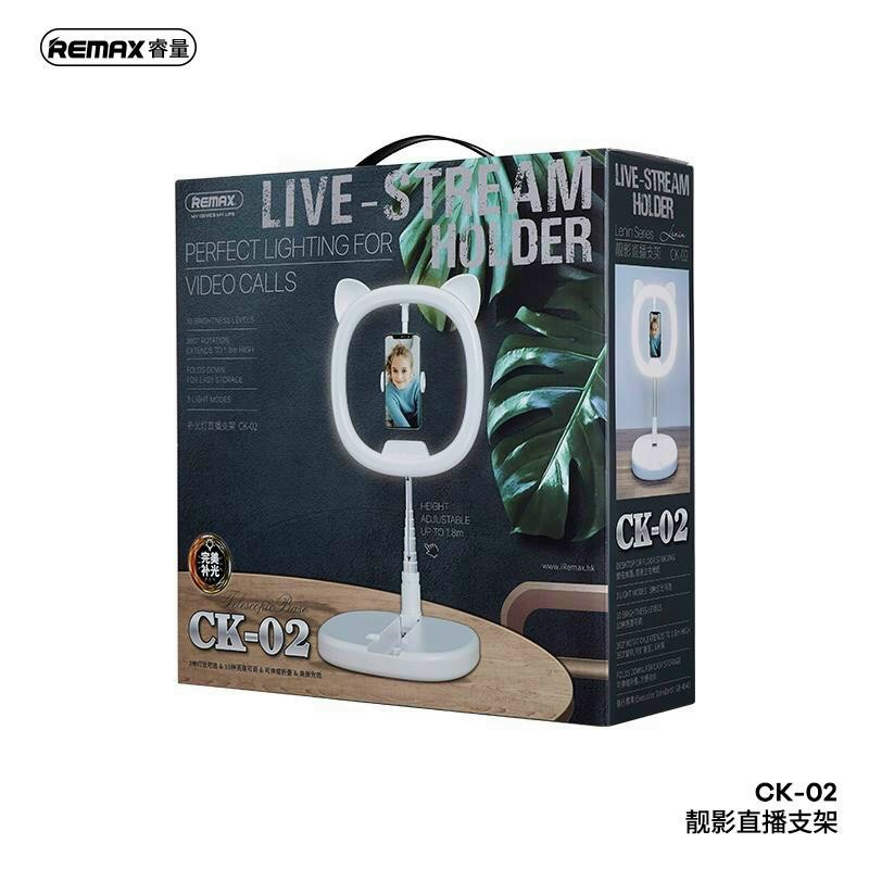 ĐÈN LIVE STREAM ĐỂ BÀN ,XẾP GỌN CHÍNH HÃNG REMAX CK 02