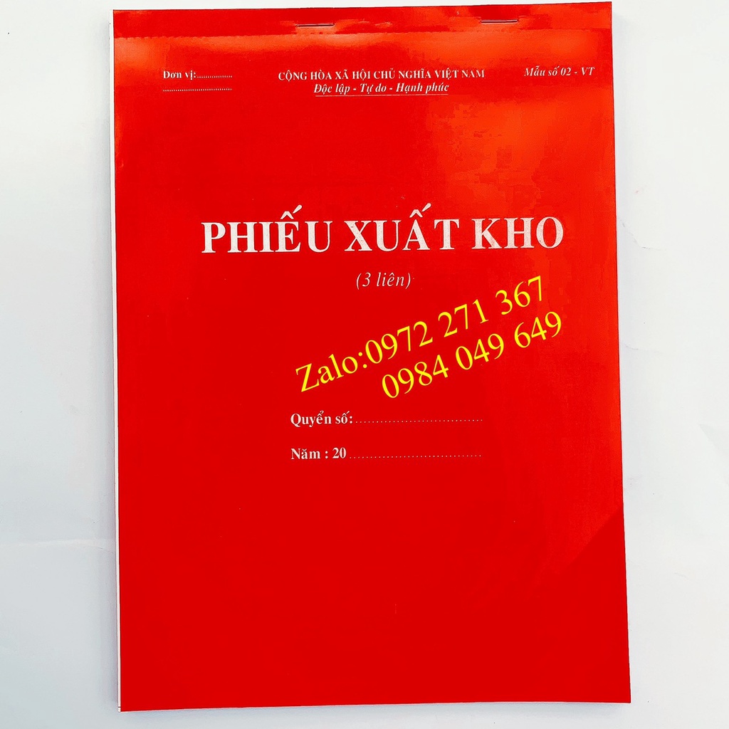 Phiếu nhập kho - xuất kho 3 liên A4 60 tờ - 100 tờ