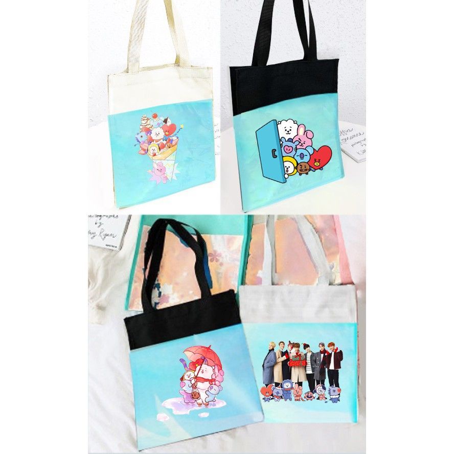 Túi tote hologram 12 cung hoàng đạo TTH1 phi hành gia bangtan totoro vô diện ba anh em gấu