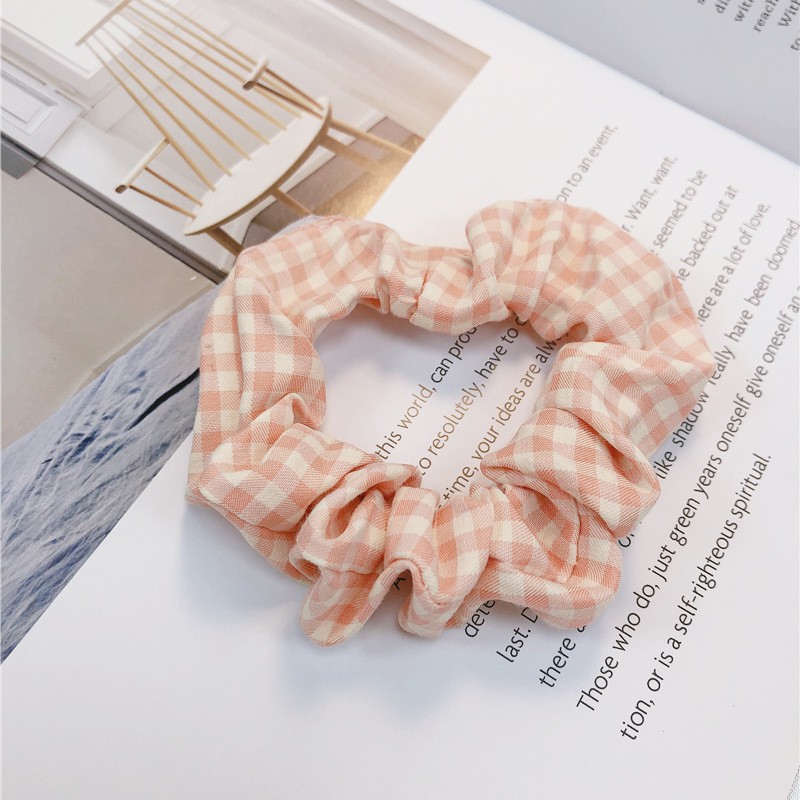 Cột tóc vải Scrunchies Caro ô nhỏ CT63