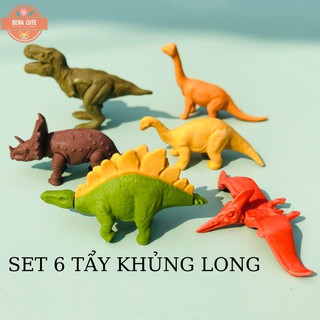Đồ chơi sáng tạo💥KHỦNG LONG💥 set 4/6 con các loại bằng tẩy an toàn