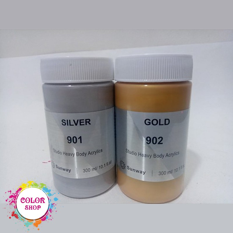 Màu Vẽ Nhũ Vàng Nhũ Bạc Acrylic 3D Đài Loan 300ml