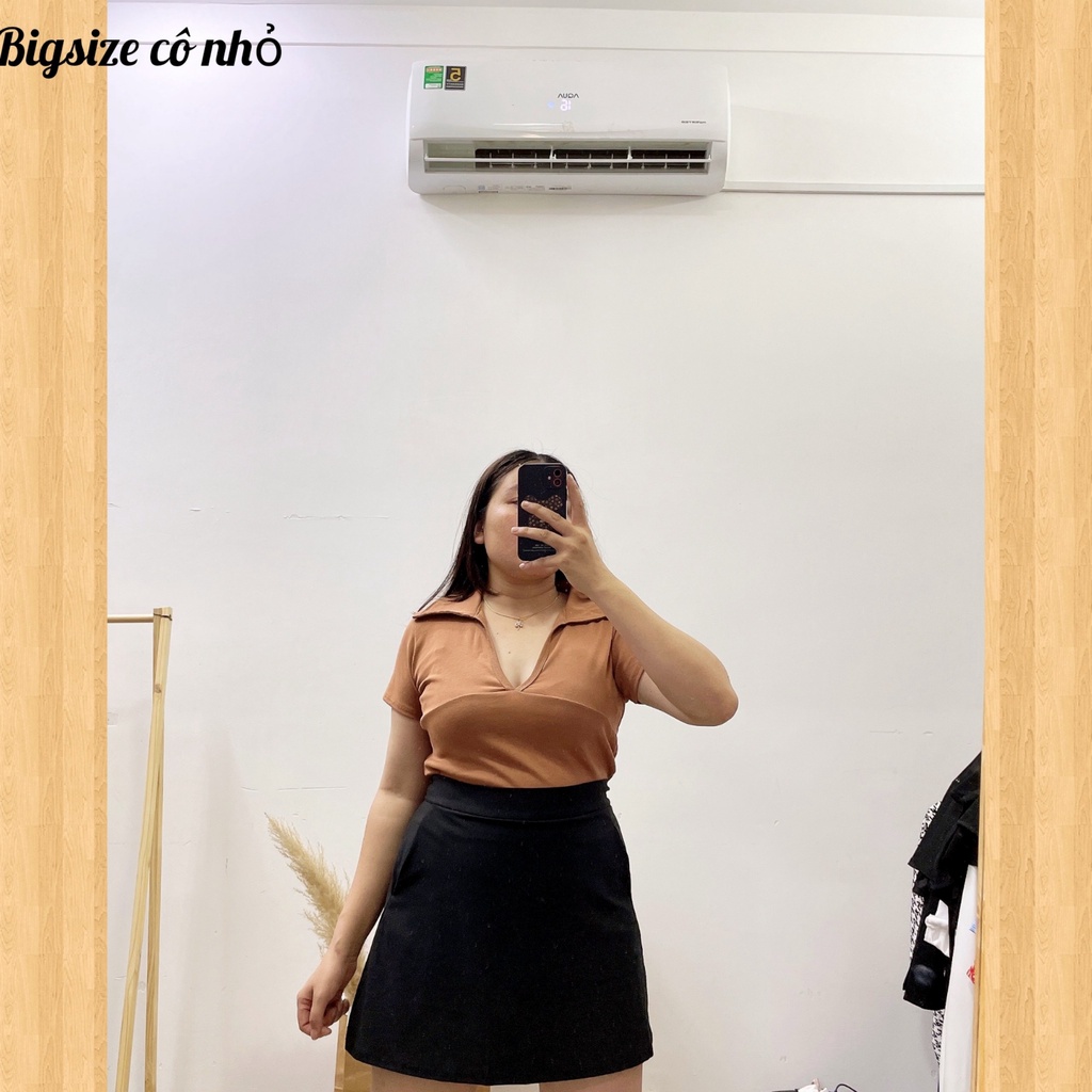 [Bigsize 58kg-95kg]ÁO THUN NỮ XẺ NGỰC CỔ BẺ,ÁO CROPTOP HACK DÁNG MÃ A21