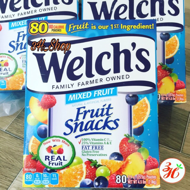 Thung 90 gói kẹo dẻo WELCH Fruit Snacks Mỹ