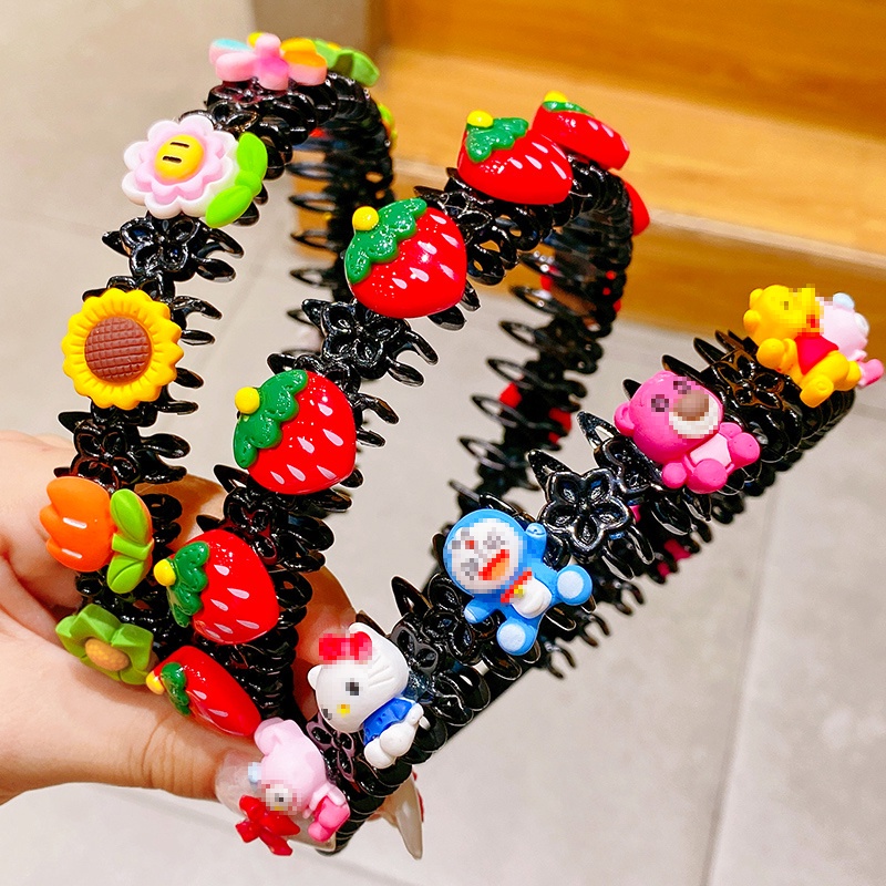 Băng Đô Cài Tóc Đính Hoa Cúc Nhỏ Họa Tiết Hoạt Hình Phong Cách Hàn Quốc Cho Nữ