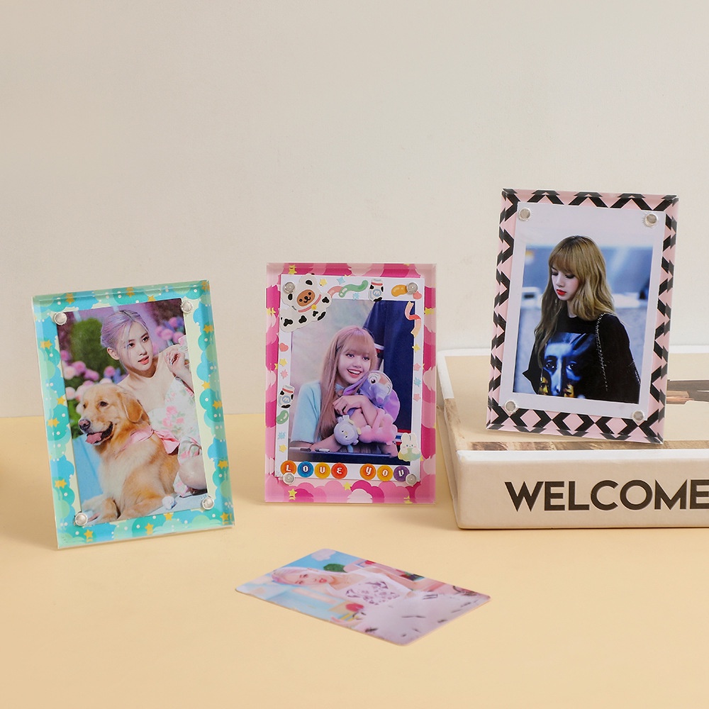 Giá Đỡ Ảnh / Poster Để Bàn Bằng Acrylic 3 Inch Dùng Trang Trí Nhà Cửa